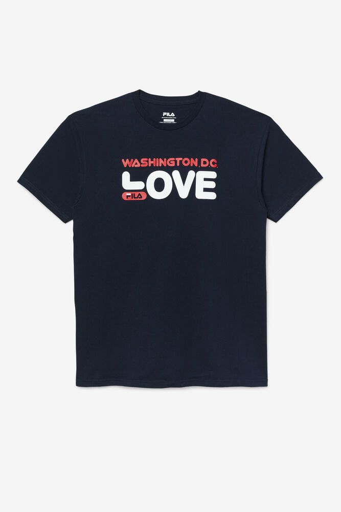 Fila T-Shirt Washington D.C. Love Mens Navy - India ZLF-986274